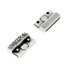 Fermoir bijou aimanté - FLORAL - Lacet plat 20mm - ARGENT VIEILLI