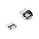 Fermoir bijou aimanté - ROND - Lacet plat 10mm - ARGENT VIEILLI