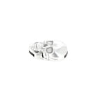 Fermoir bijou aimanté - TÊTE DE MORT - Lacet plat 10mm - ARGENT VIEILLI