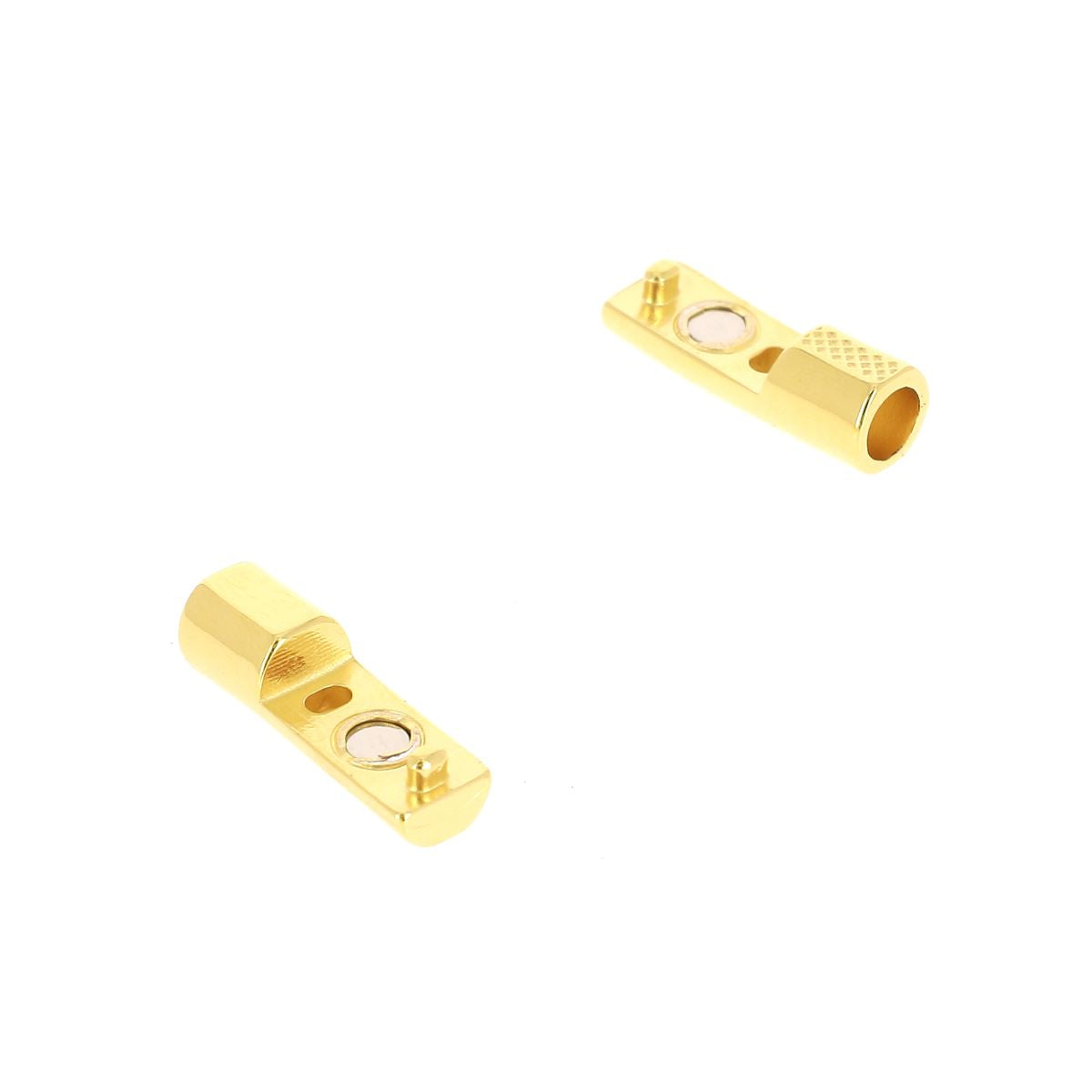 Fermoir bijou aimanté - TUBE - Lacet rond 5mm - DORÉ LUXE