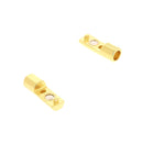 Fermoir bijou aimanté - TUBE - Lacet rond 5mm - DORÉ LUXE