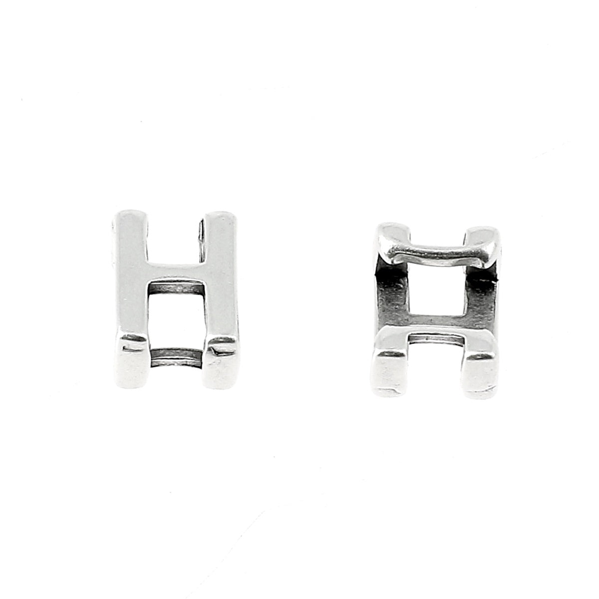 Coulissant à griffe LETTRE - Lacet 5 mm - ARGENT VIEILLI