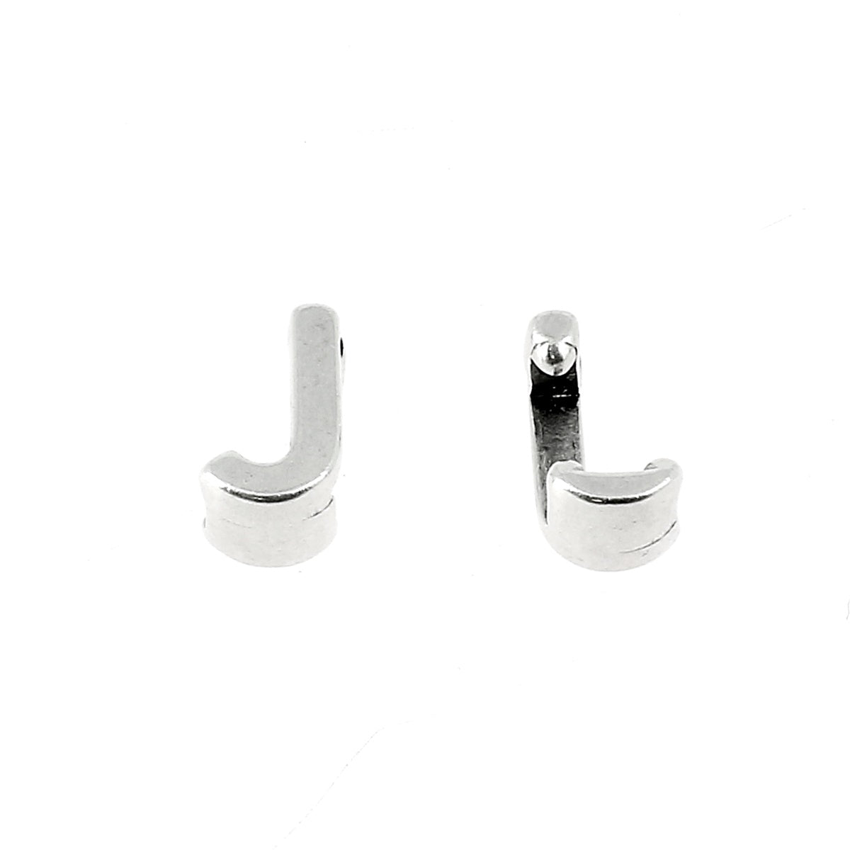 Coulissant à griffe LETTRE - Lacet 5 mm - ARGENT VIEILLI