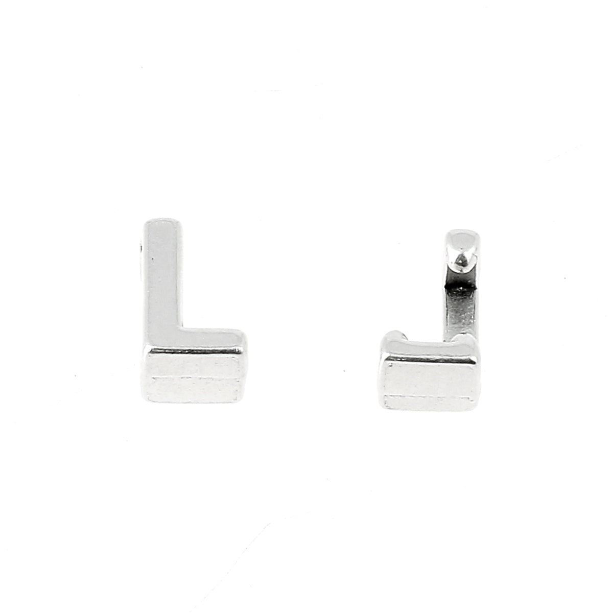 Coulissant à griffe LETTRE - Lacet 5 mm - ARGENT VIEILLI - Deco Cuir