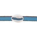 Coulissant COQUILLAGE - Lacet plat 5mm - ARGENT VIEILLI