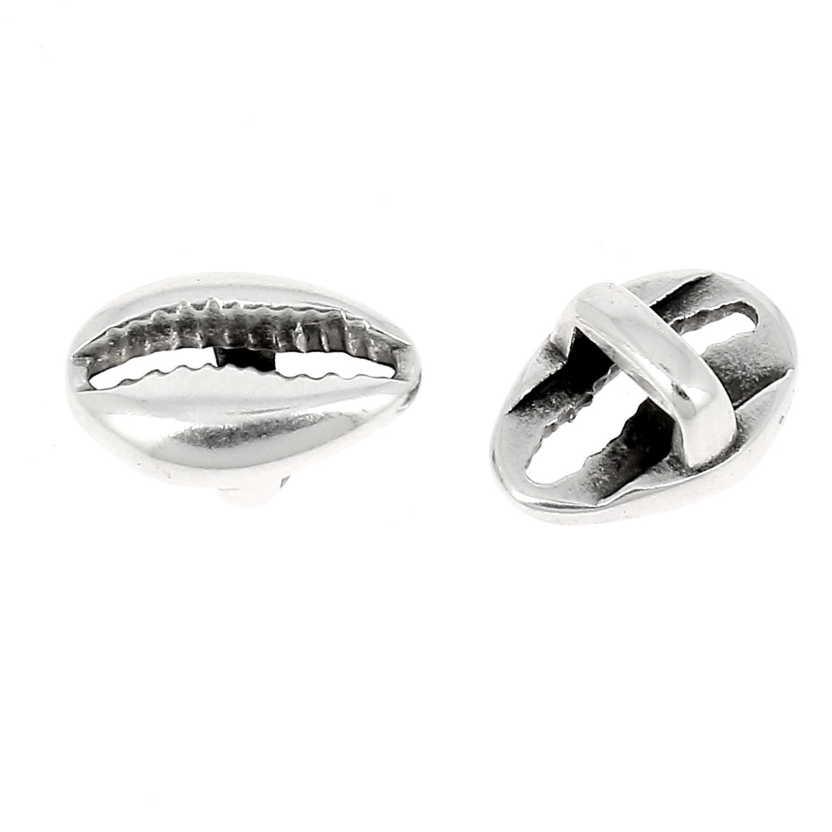 Perle passante pour bracelet en cuir - Coquillage cauri