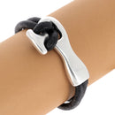 Bracelet en cuir - Lacet en cuir rond 3 mm avec fermoir crochet finition argent bijoux