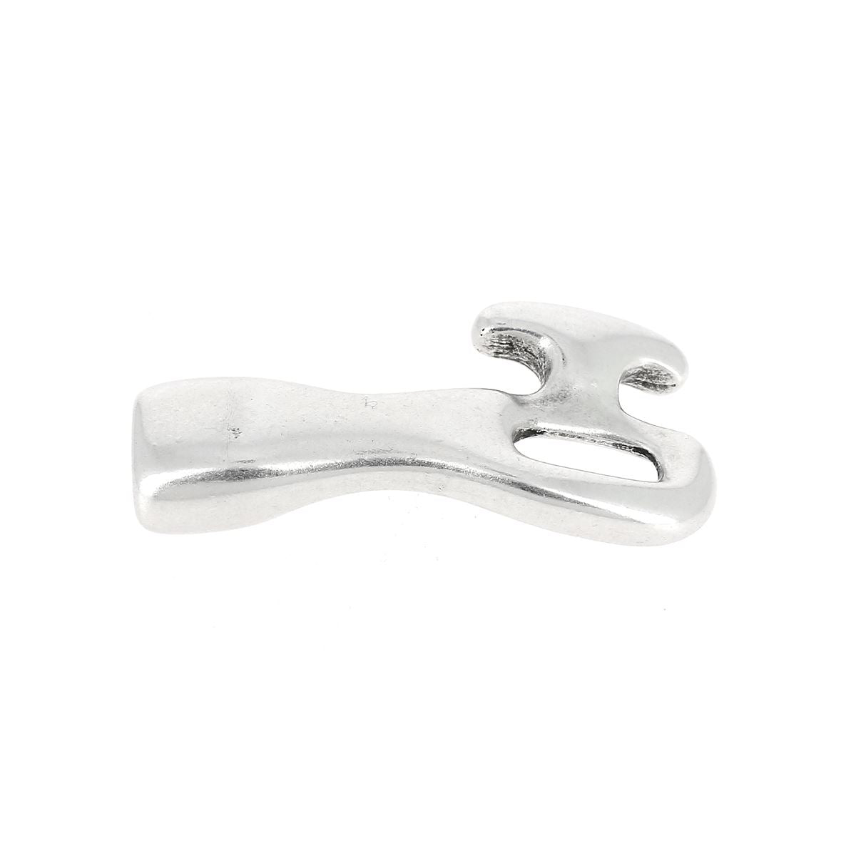 Fermoir bijou crochet - HUGO - Lacet rond 4mm - ARGENT VIEILLI