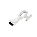 Fermoir de bracelet pour lacet en cuir rond - argent vieilli