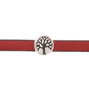 Coulissant ARBRE DE VIE - Lacet plat 5mm - ARGENT VIEILLI
