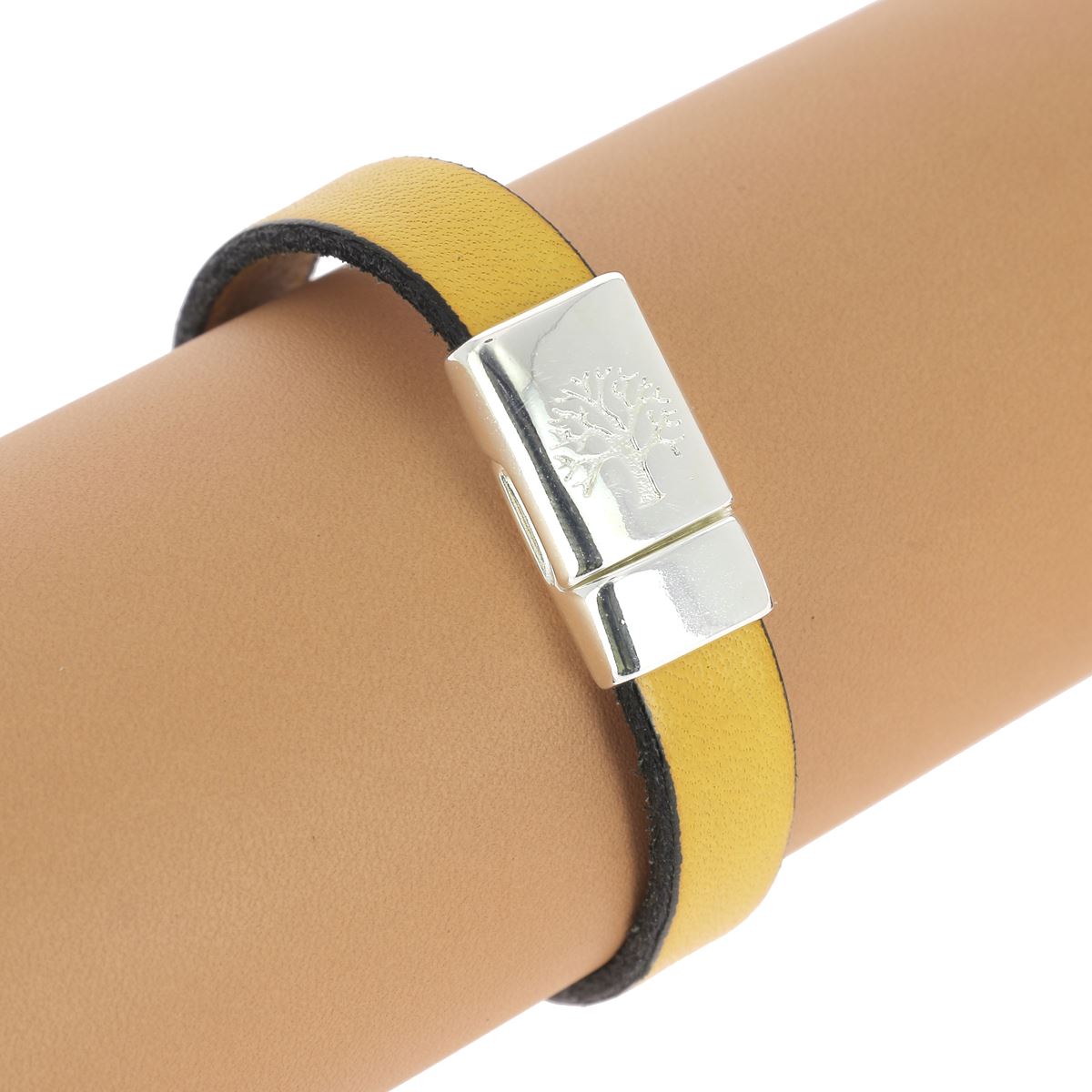 Fermoir bijou aimanté - ARBRE DE VIE - Lacet plat 10mm