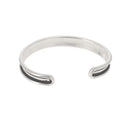 Bracelet manchette en laiton - Argent vieilli - 5 mm