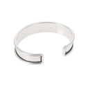 Bracelet manchette en laiton - Argent vieilli 10 mm