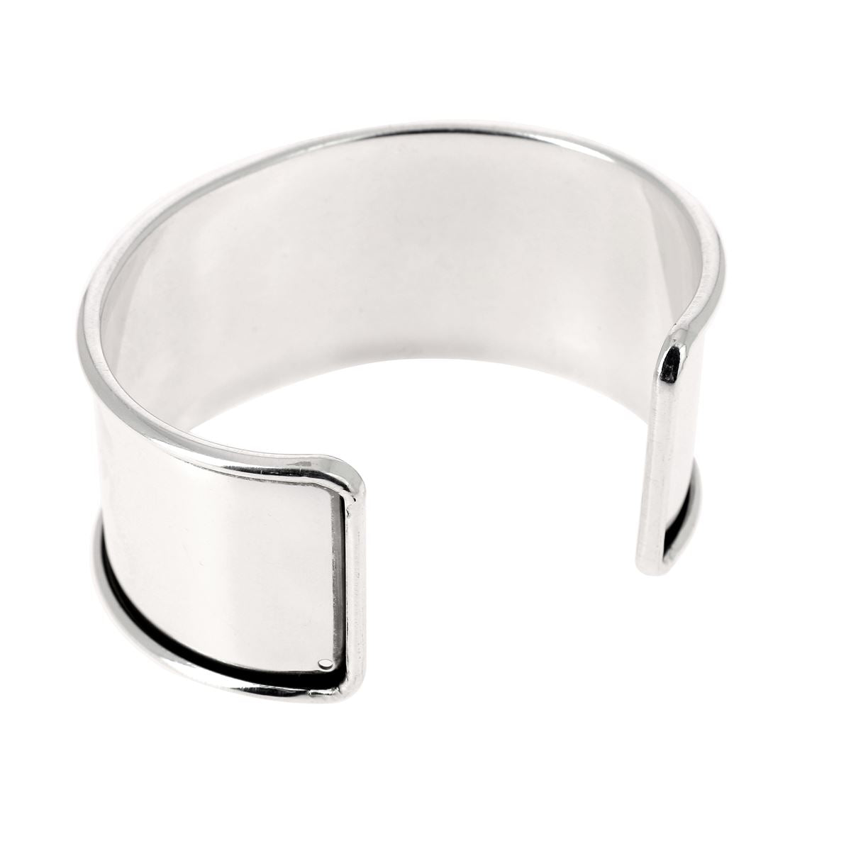 Bracelet manchette en laiton - Argent vieilli 30 mm