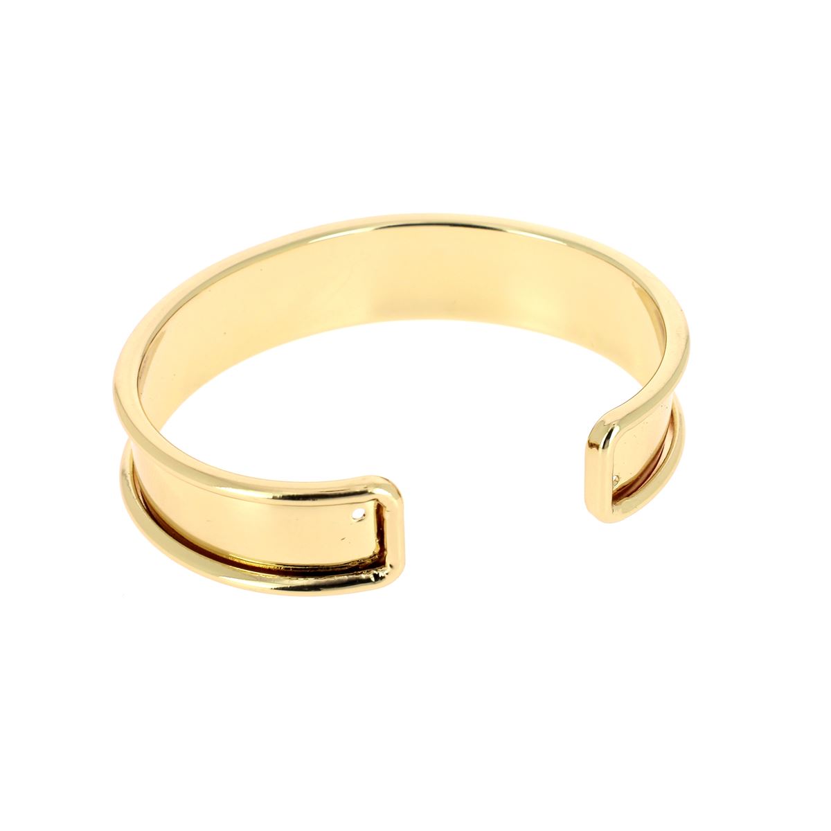 Bracelet manchette en laiton - Doré clair 10 mm