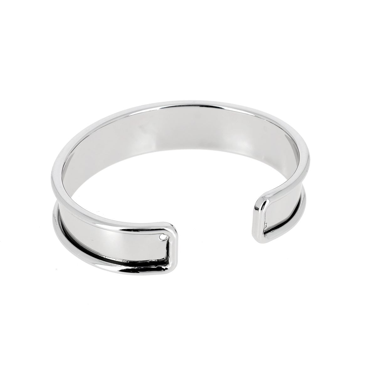 Bracelet manchette en laiton - Nickelé 10 mm