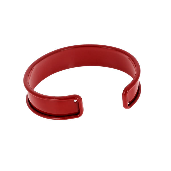 Bracelet manchette en laiton - Rouge