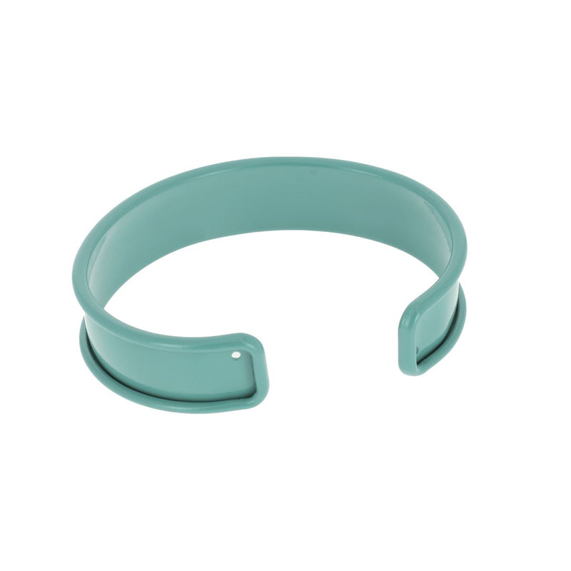 Bracelet manchette en laiton - Bleu turquoise