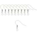 Lot de 10 crochets d'oreilles en laiton - 19mm - Argent vieilli
