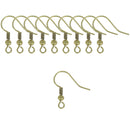 Lot de 10 crochets d'oreilles en laiton - 19mm - Laiton vieilli