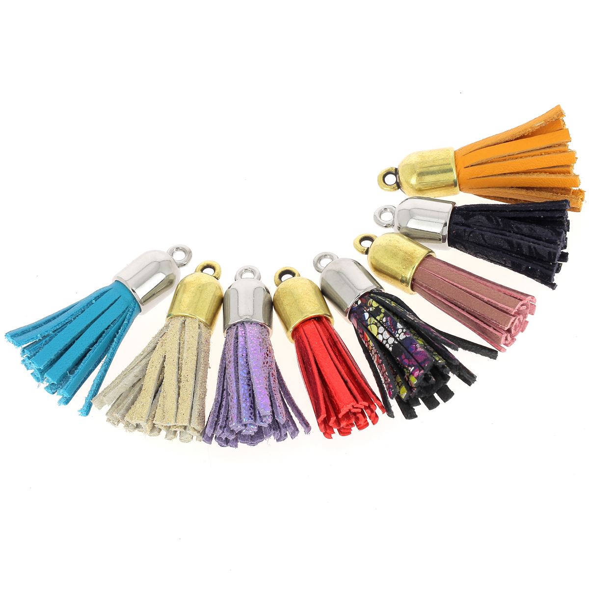 Pompons en cuir porte-clés