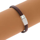 Fermoir bracelet magnétique - Lacet en cuir 5 mm - Argent bijou