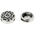 Perle coulissante ronde motifs géométriques pour bracelet en cuir de 10 mm de large