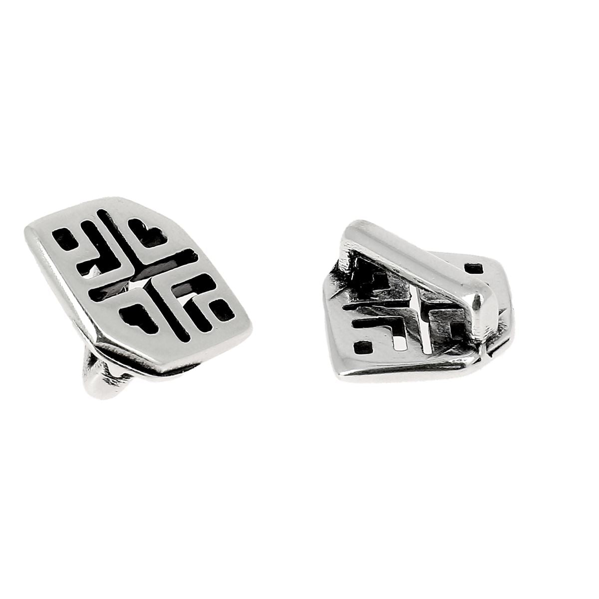 Perle coulissante motifs géométriques pour bracelet en cuir de 10 mm de large