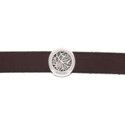 Perle passant ronde motifs géométriques pour bracelet en cuir de 10 mm de large
