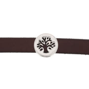 Perle passant ARBRE pour bracelet en cuir de 10 mm de large