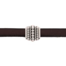 Perle passant ethnique pour bracelet en cuir de 5 mm de large