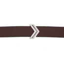 Passant coulissant argent vieilli pour bracelet en cuir, création bijou avec lanière de 10 mm, style élégant et moderne.
