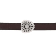 Perle passant inca pour bracelet en cuir de 5 mm de large