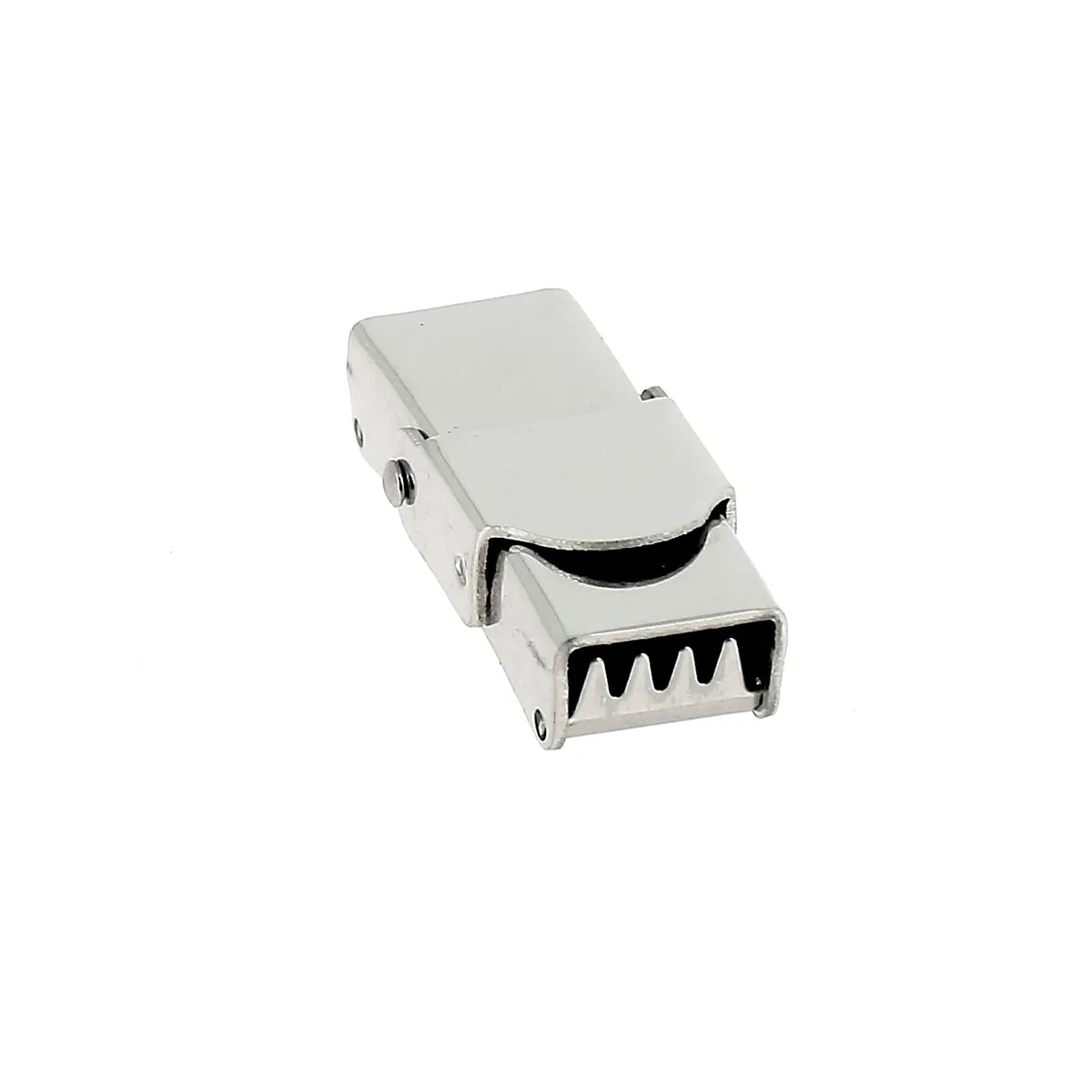 Fermoir clip rectangulaire en acier inoxydable pour bracelet en cuir DIY