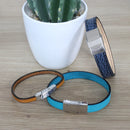 Bracelet DIY lacet tressé en cuir 8 mm et fermoir à clipser en inox