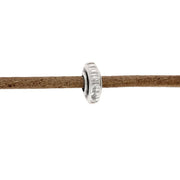 Perle passant ronde et plate pour lacet rond Ø 5 mm - ARGENT VIEILLI
