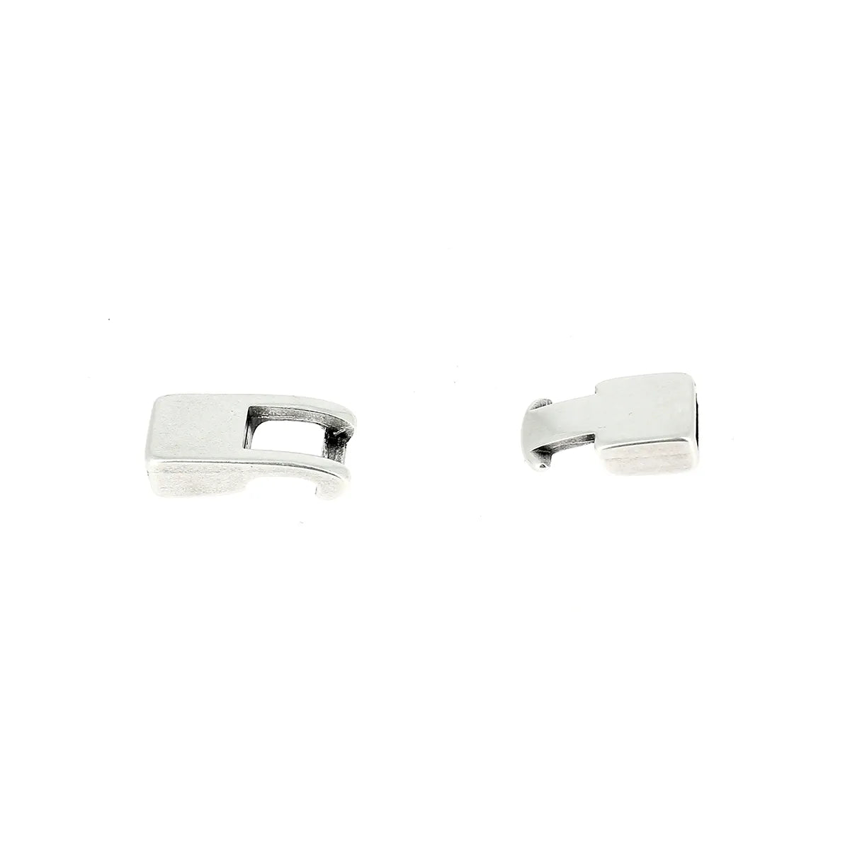 Fermoir bracelet fermeture en T pour lacet plat 5mm en ARGENT VIEILLI.
