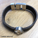 Coulissant STRASS SWAROVSKI - Lanière de 10 mm - ARGENT VIEILLI - Deco Cuir