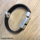 Coulissant STRASS SWAROVSKI - Lanière de 10 mm - ARGENT VIEILLI - Deco Cuir