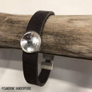 Coulissant STRASS SWAROVSKI - Lanière de 10 mm - ARGENT VIEILLI - Deco Cuir