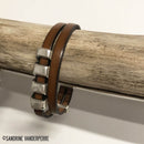 Coulissant TROIS FENTES - Lanière de 5 mm - ARGENT VIEILLI - Deco Cuir