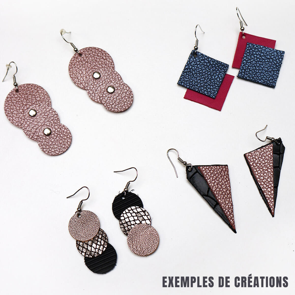 boucles d'oreilles en cuir