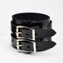 Boucle de ceinture double à rouleau GIA en nickel, pièce de bouclerie pour ceinture en cuir, vue en gros plan.