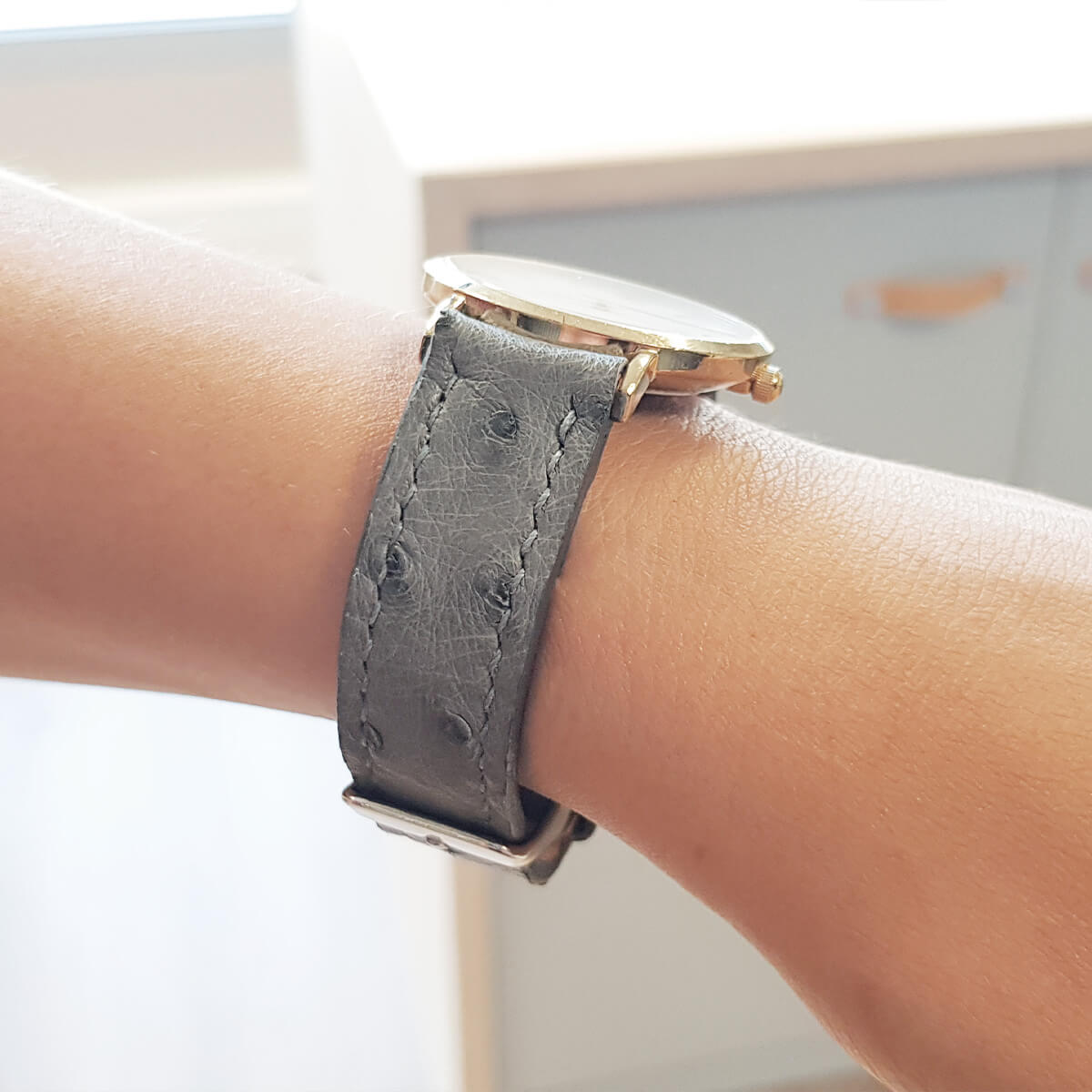 bracelet de montre cuir autruche