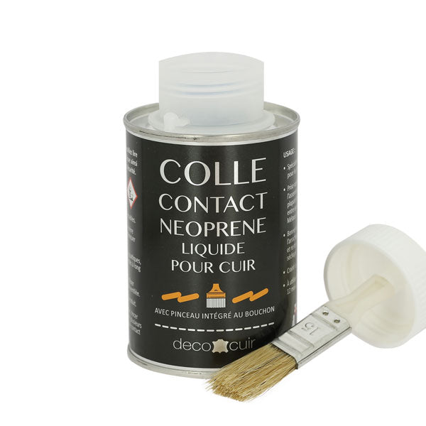 Pot de 250 ml de colle néoprène, LIQUIDE avec pinceau intégré au bouchon