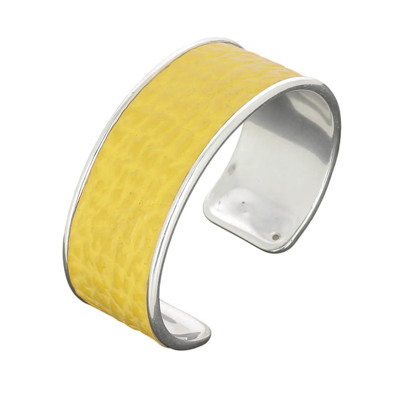 manchettes cuir requin jaune 20 mm