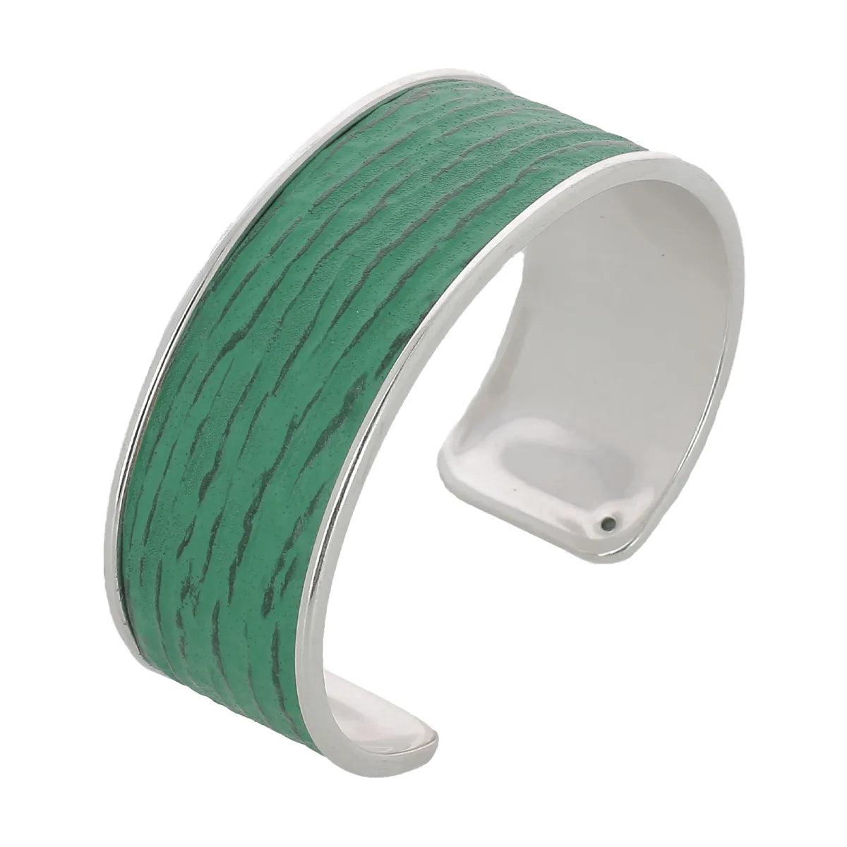 manchette cuir requin vert 20 mm