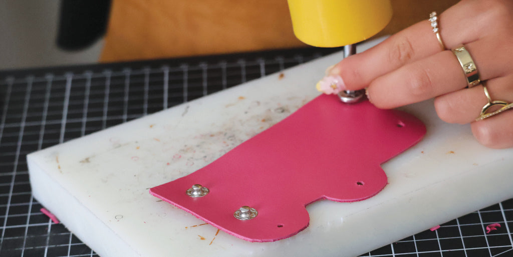 Installing a snap button on the October Rose boobs key case