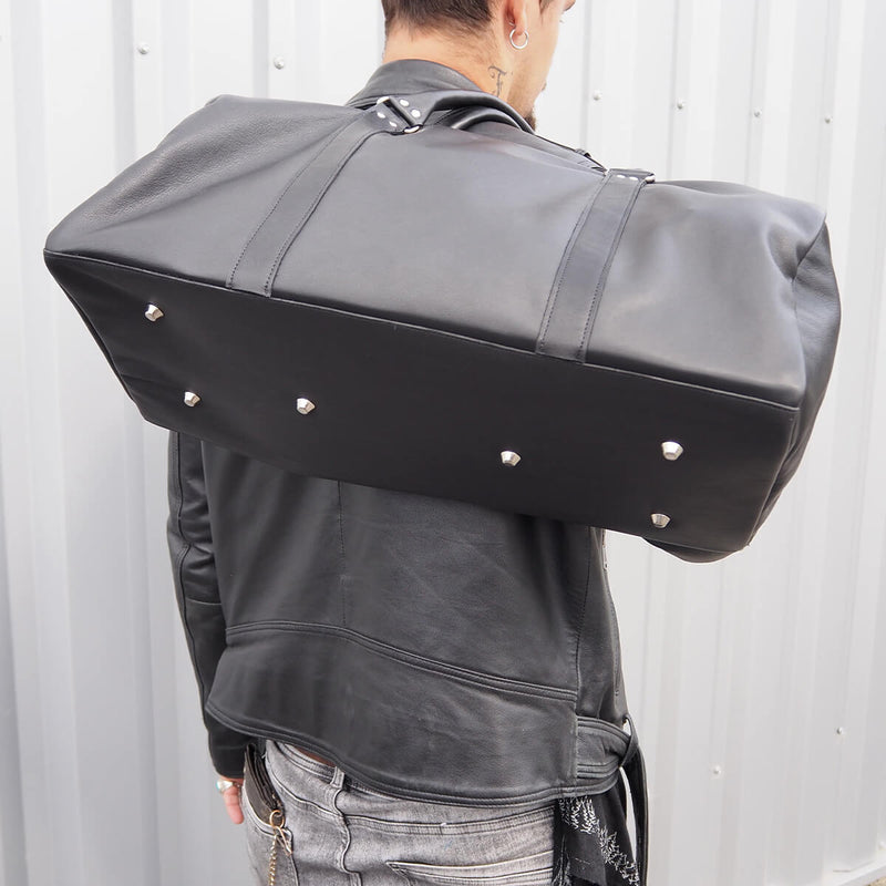 Sac De Voyage BREE En Cuir Noir – Bagage Souple, Unisexe, Sans Roulettes