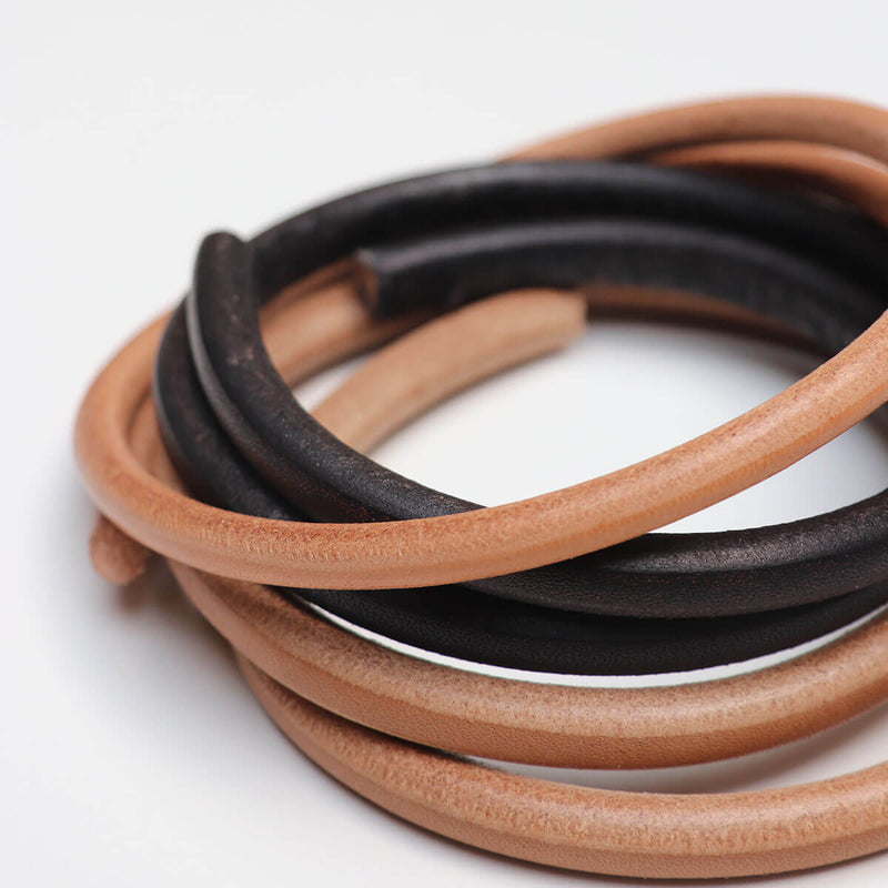 Round Oiled Tinted Leather Lace – Diameter 8mm